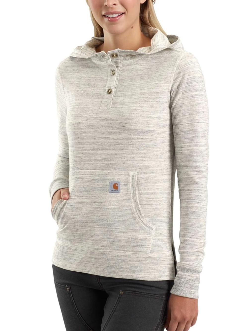 Carhartt WNS XL Hoodie Norwalk In Heathered Gray Space Dye Pullover Henley